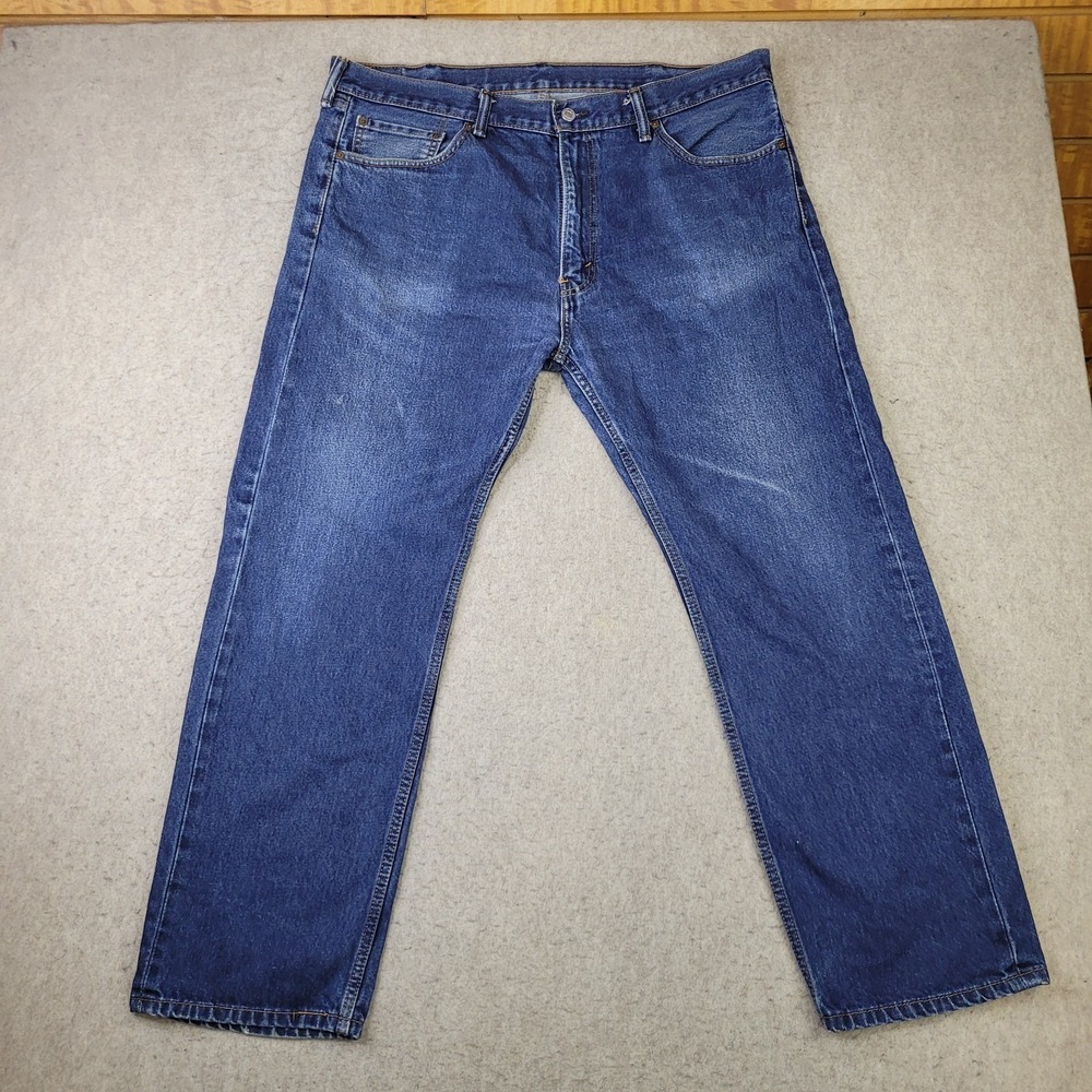 Levis Jeans 505 Mens Size 40x30 Dark Wash Blue Regular Fit Classic Straight